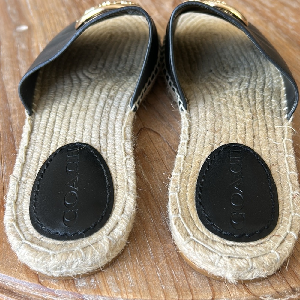 Coach Corey Black Slides with Gold Detail - Picture 10 of 17